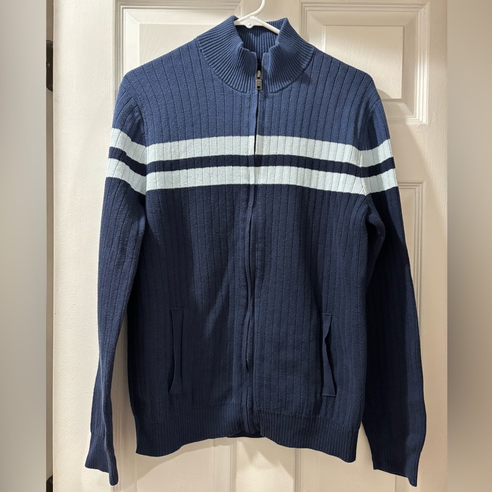 Navy Blue Striped Alfani Men's Sweater